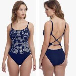 PROFILE BY GOTTEX WOMEN SIZE USA 16 NAVY ONE PIECE SWIMSUIT BRAND NEW WITH TAGS